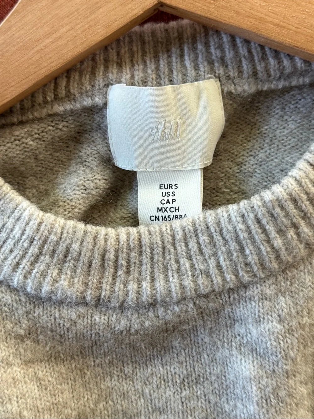 H&M Oatmeal Crewneck Short-Sleeve Sweater
